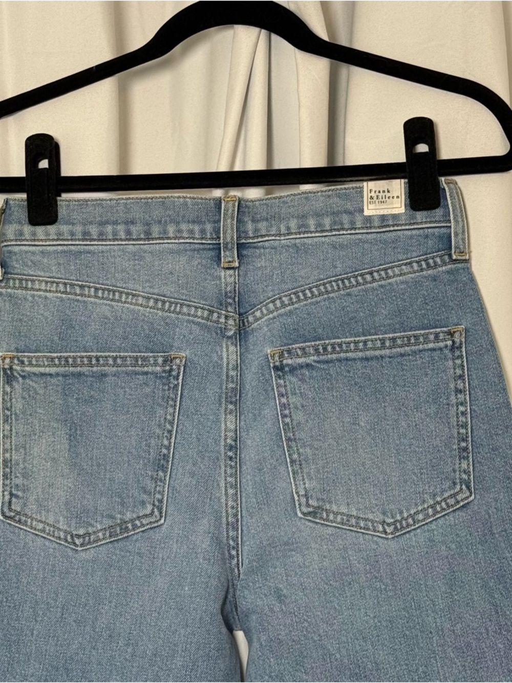 Frank & Eileen Monaghan Jeans 26 High Rise Straight Leg Crop Raw Hem Denim - Picture 10 of 15